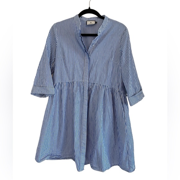 Tuckernuck Blue Stripe Royal Shirt Dress Size S - Picture 3 of 6